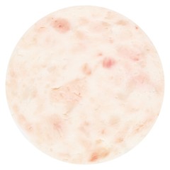 sliced chicken salami isolated on white background