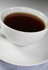 tea in white china cup