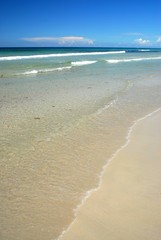 whitewash on tropical caribbean island