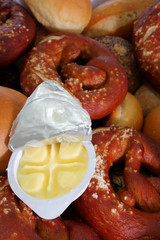butter portion and bread