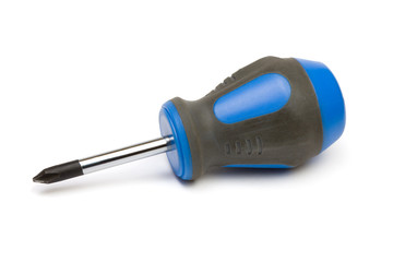 Macro of screwdriver, isolated on white background