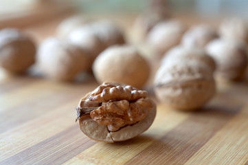 An image of a nut on neutral background