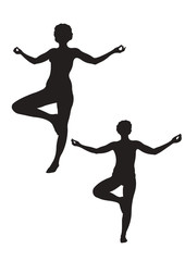 tropical yoga girls vector