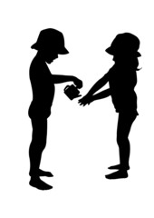 children on beach vector