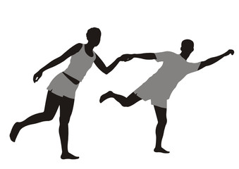 running couple vector