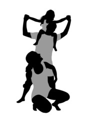 family on beach vector