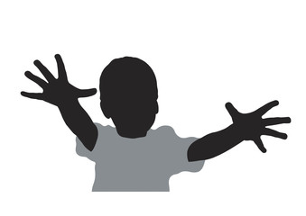 baby with fingers vector
