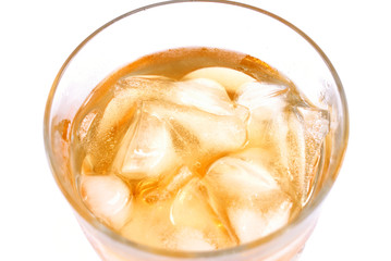 Transparent glass with a Drink - Whisky .