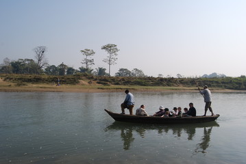 Boat on river in Nepal