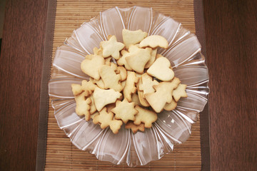 Cookies on a glass plate