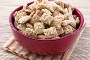 Breakfast Series - Close-up of a bowl of wheat squares