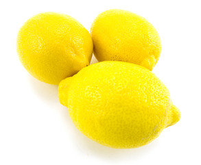Group of lemons isolated on white background.