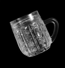Crystal glass isolated on a black background