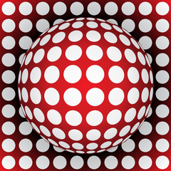 op-art red sphere