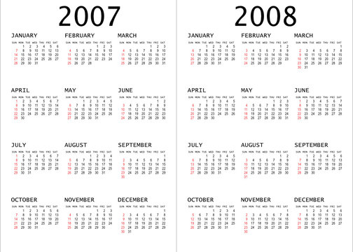 2007 - 2008 calendar