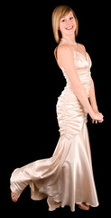 Fototapeta premium Beautiful Young Lady Wearing an Evening Gown