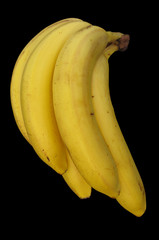 Bananas isolated on black