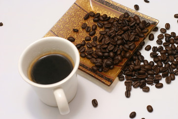 coffee seeds with cup