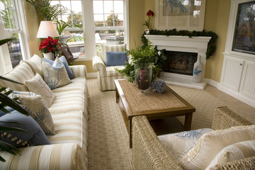 Spacious luxury home living room.