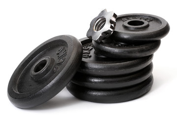 Weights, isolated on white background 