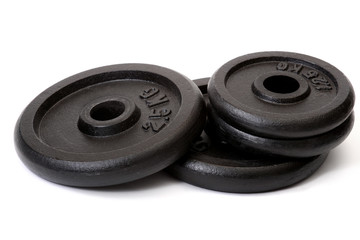 Weights, isolated on white background 