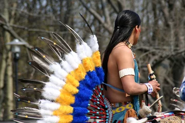 Plaid avec motif Indiens danseuse amérindienne