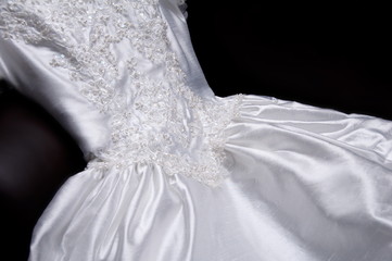 appliqued wedding dress with pearls and sequins