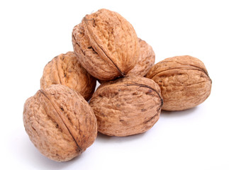 walnuts on white