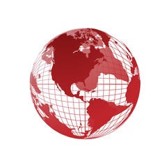 Naklejka premium World map, 3D globe