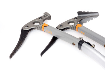 pair of sport ice axe head isolated on white background