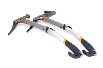 Obraz premium pair of sport ice axes isolated on white background