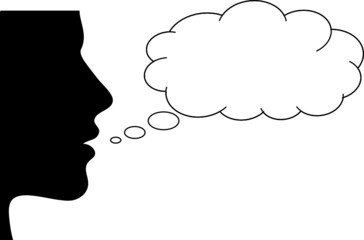 profilo di donna con fumetto