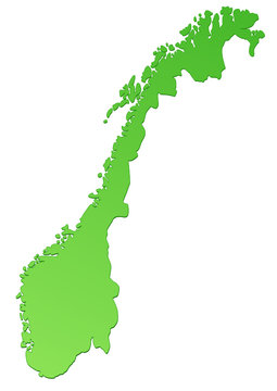 Carte de la Norvège verte