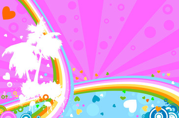 abstract design with rainbow