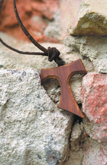 Tau, franciscan crucifix on leather strap 