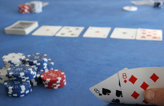 A pair of eights in a poker game
