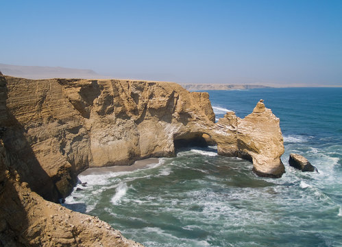 "La Catedral" Cliff in the Paracas nature park in Peru
