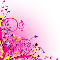 Grunge floral backgrounds, vector illustration 