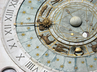 Fototapeta na wymiar Starożytna Zodiakalny Szczegóły Clock w Padwa, Włochy