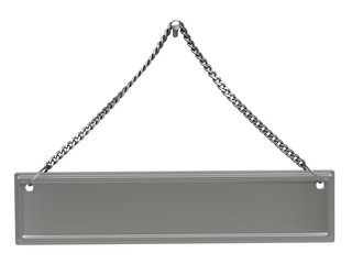 3d blank signboard of steel, isolated on white