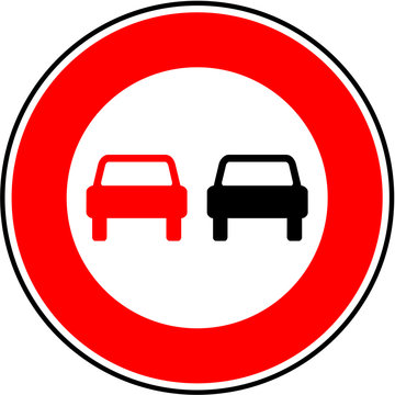 Panneau interdiction de d&eacute;passer