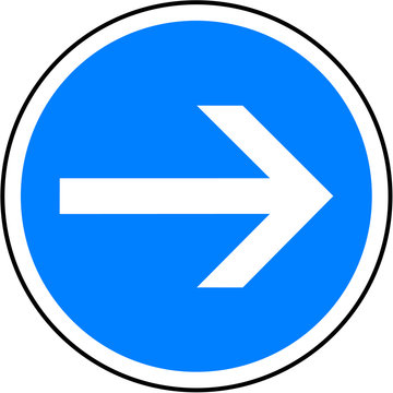 Panneau d'obligation - &agrave; droite