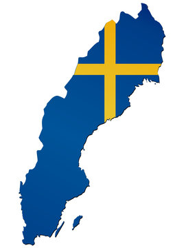 Carte de la Suède (Drapeau)