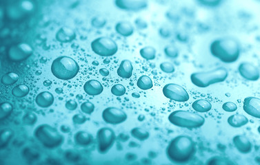Blue water drops background texture