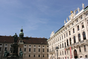 Fototapeta na wymiar Hofburg palace courtyard. Vienna historic landmark.