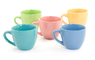 color coffee cup studio isolated