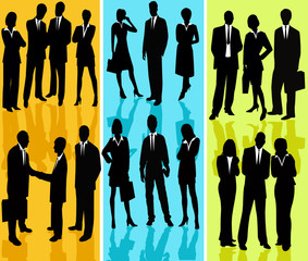 Business People - vector silhouette illustration