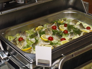 heiße büffet gerichte fisch