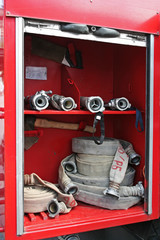 Box with fire hoses.