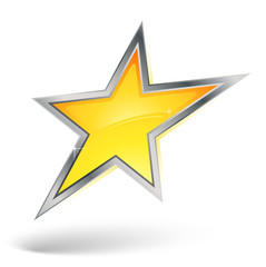 Obraz premium étoile jaune avec contour métal